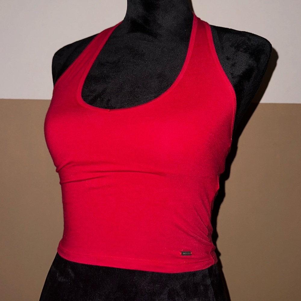 Hollister Red Crop Top with Vibrant Color and Comfort
